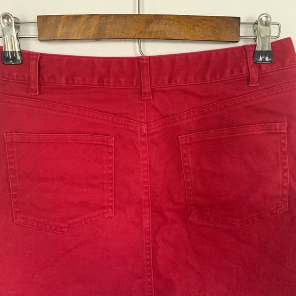 Forever 21 raw hem red skirt Sz small - Picture 4 of 5